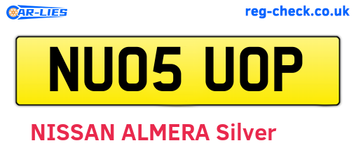 NU05UOP are the vehicle registration plates.