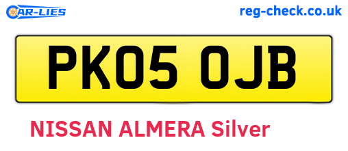 PK05OJB are the vehicle registration plates.