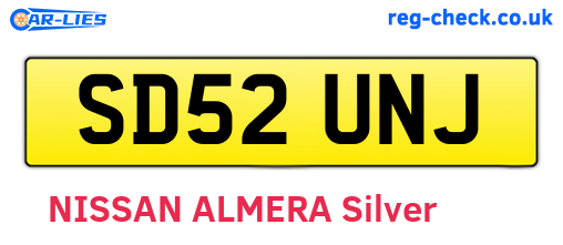 SD52UNJ are the vehicle registration plates.