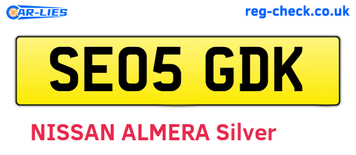 SE05GDK are the vehicle registration plates.