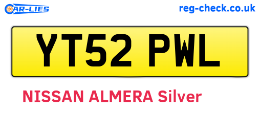 YT52PWL are the vehicle registration plates.