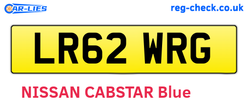 LR62WRG are the vehicle registration plates.