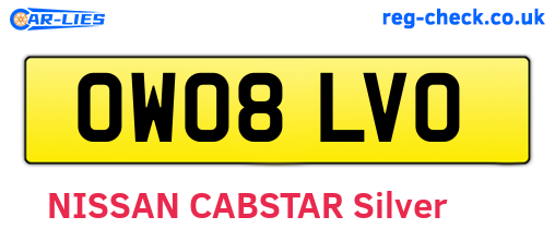 OW08LVO are the vehicle registration plates.