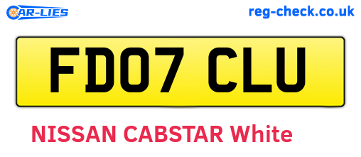 FD07CLU are the vehicle registration plates.