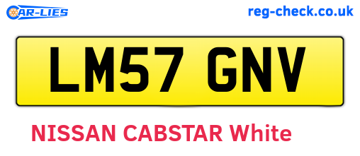LM57GNV are the vehicle registration plates.