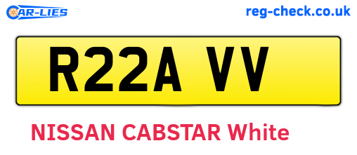 R22AVV are the vehicle registration plates.