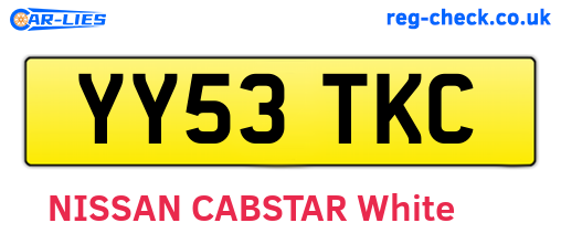YY53TKC are the vehicle registration plates.