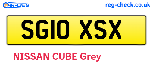 SG10XSX are the vehicle registration plates.