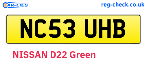 NC53UHB are the vehicle registration plates.