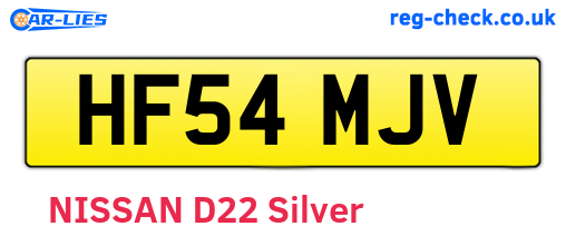 HF54MJV are the vehicle registration plates.