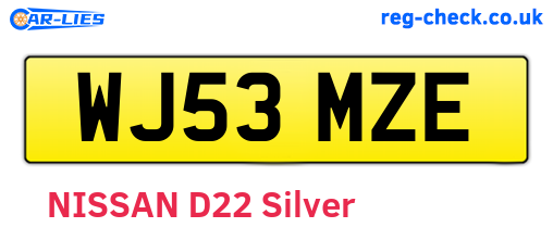 WJ53MZE are the vehicle registration plates.