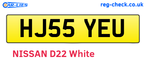 HJ55YEU are the vehicle registration plates.