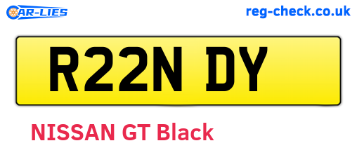 R22NDY are the vehicle registration plates.