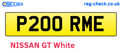P200RME are the vehicle registration plates.