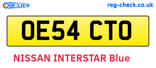 OE54CTO are the vehicle registration plates.