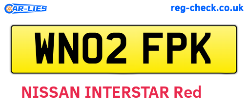 WN02FPK are the vehicle registration plates.