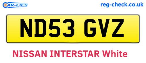 ND53GVZ are the vehicle registration plates.