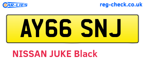 AY66SNJ are the vehicle registration plates.