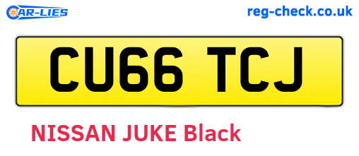 CU66TCJ are the vehicle registration plates.