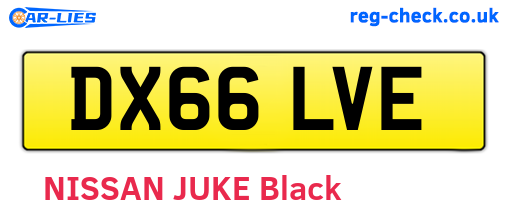 DX66LVE are the vehicle registration plates.