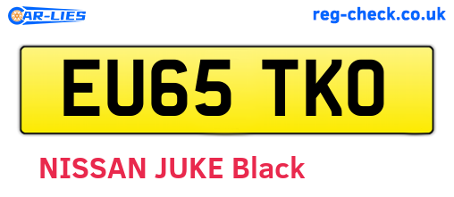 EU65TKO are the vehicle registration plates.