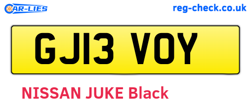 GJ13VOY are the vehicle registration plates.