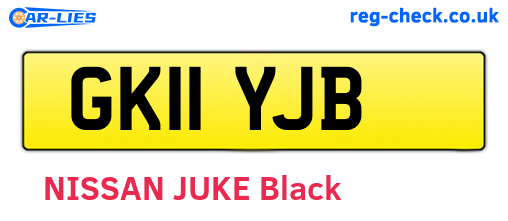 GK11YJB are the vehicle registration plates.