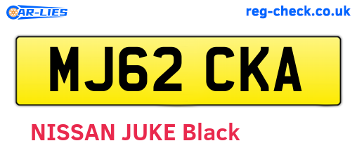 MJ62CKA are the vehicle registration plates.
