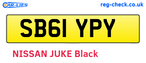 SB61YPY are the vehicle registration plates.