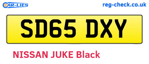 SD65DXY are the vehicle registration plates.