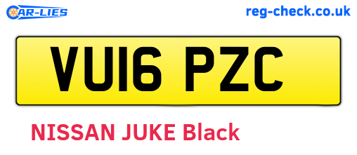 VU16PZC are the vehicle registration plates.