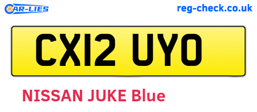 CX12UYO are the vehicle registration plates.