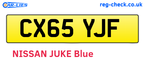 CX65YJF are the vehicle registration plates.