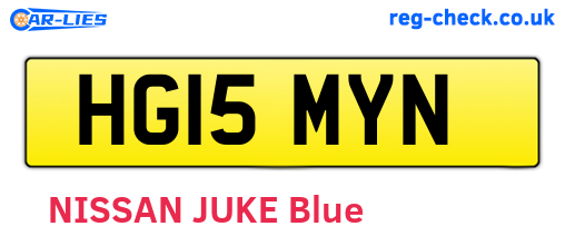 HG15MYN are the vehicle registration plates.