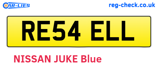 RE54ELL are the vehicle registration plates.