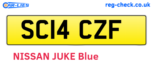 SC14CZF are the vehicle registration plates.