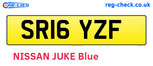 SR16YZF are the vehicle registration plates.