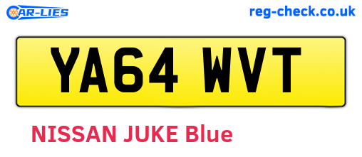 YA64WVT are the vehicle registration plates.