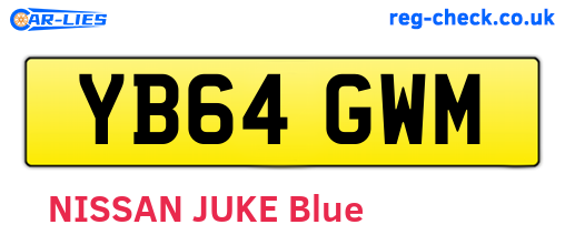 YB64GWM are the vehicle registration plates.