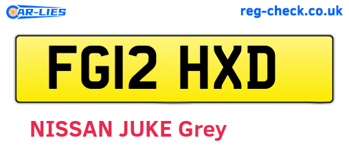 FG12HXD are the vehicle registration plates.