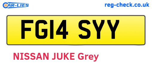 FG14SYY are the vehicle registration plates.