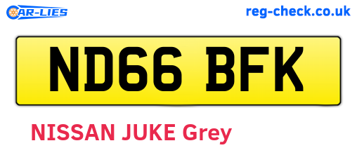 ND66BFK are the vehicle registration plates.