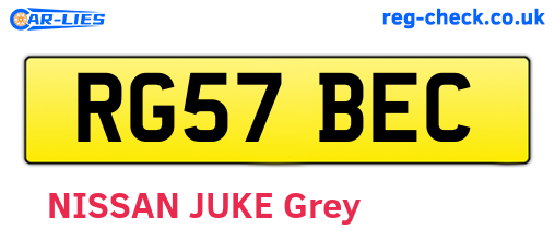 RG57BEC are the vehicle registration plates.