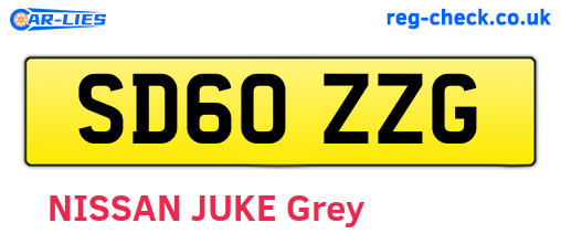 SD60ZZG are the vehicle registration plates.