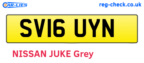 SV16UYN are the vehicle registration plates.
