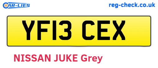 YF13CEX are the vehicle registration plates.