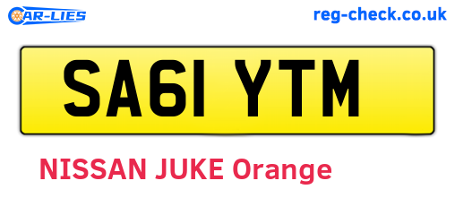 SA61YTM are the vehicle registration plates.
