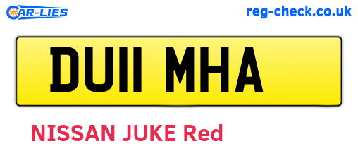 DU11MHA are the vehicle registration plates.