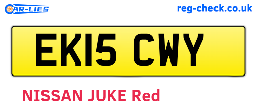 EK15CWY are the vehicle registration plates.