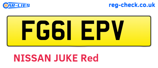 FG61EPV are the vehicle registration plates.